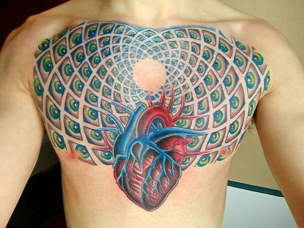 psychedelic heart tattoo