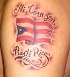 Exotic Puerto Rican Flag Quotes Tattoo Idea for Men