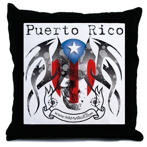 Puerto Rico Flag Skeleton Tattoo Sketch