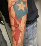 Stunning Puerto Rican Flag Under the Skin Tattoo Design