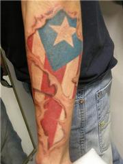 Stunning Puerto Rican Flag Under the Skin Tattoo Design