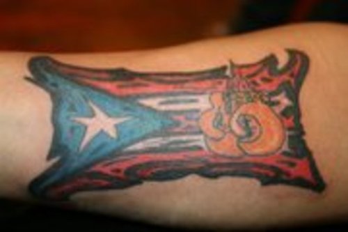 So Cool Puerto Rican Flag Tattoo Men Lower Arm