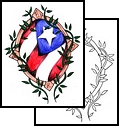 Awesome Puerto Rican Flag Sketches for Tattoo