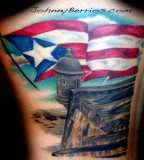 Remarkable Fluttering Puerto Rican Flag Theme Tattoo