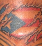 Puerto Rican Flag Under the Skin Tattoo Design Idea for Men