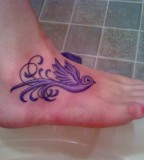 Beautiful Dove Tattoos On Foot For Girl