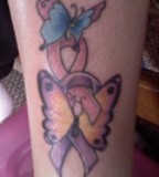 Beautiful Ribbon Butterfly Tattoos Design For Girl
