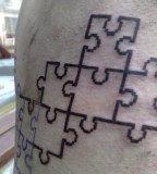 Bold Puzzle Pieces Tattoo! Just for Fun!