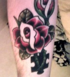 Lovely Roses And Puzzle Rose Tattoo Design Idea