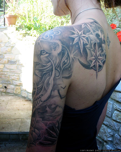Good Tattoo Ideas Sexy Girl Half Sleeve Tattoo Design