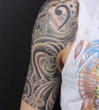 Great Tribal Quarter Sleeve Tattoo Design