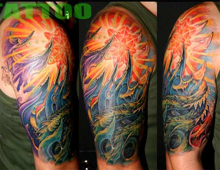 Peacock Feathers Tattoo Sleeve Ideas For Men