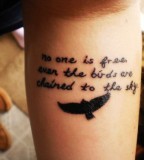 Sexy Black Eagle Short Life Quote Tattoos For Girls Charming