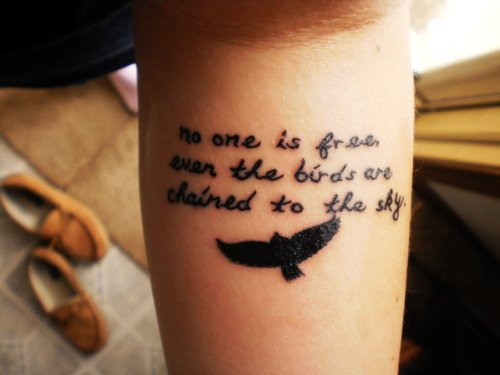 Sexy Black Eagle Short Life Quote Tattoos For Girls Charming ...