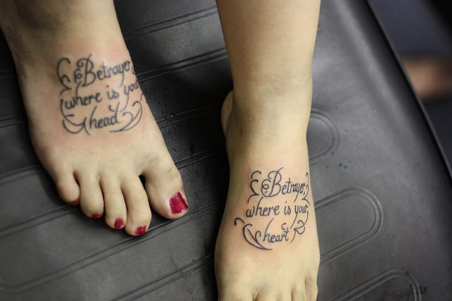 Awesome Quote Tattoo Wallpaper On Foot