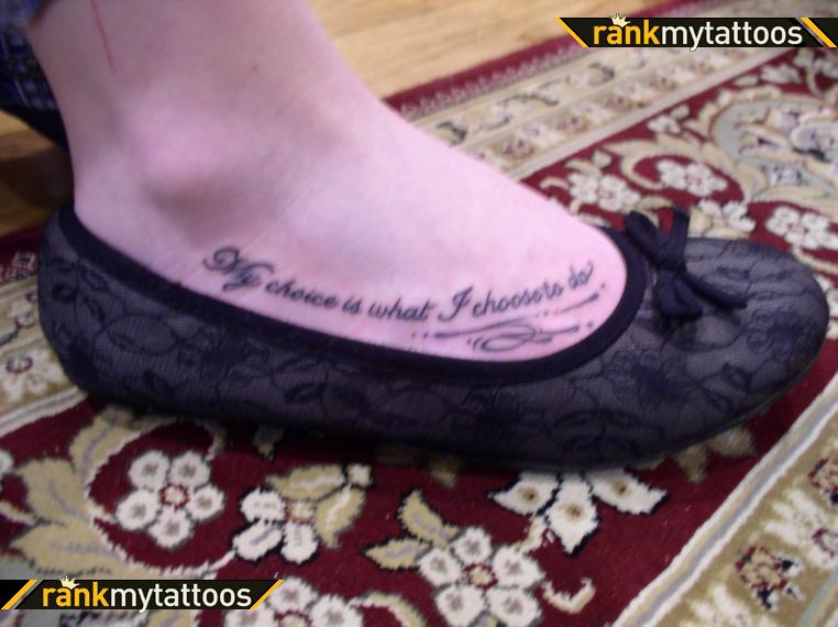 Inspired Quote Tattoo On Foot