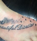 Cute Disaster Foot Tattoo Inspiration Photo