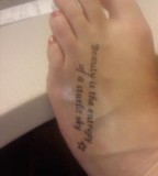 Beauty Quotes Tattoo On Foot