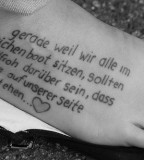 Marvelous Short Quote Tattoos For Girls On Foot