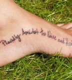 Stylish Words Graphics Tattoo On Heel