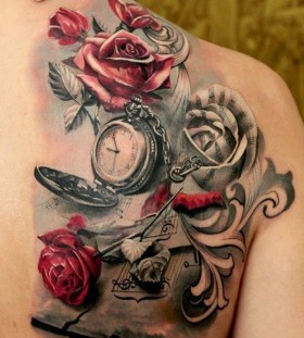 red rose flower tattoo