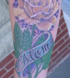 Coloured Flower Tattoos Memorial Rip Mom