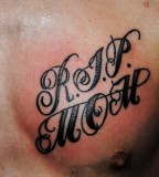 Simple Text Rip Mom Tattoo For Man