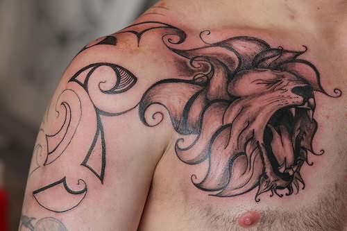 Awesome Lion And Tribal Tattoos Images