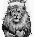 Lion and crown Tattoo Pictures