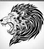 Vector Graphics Of Lion Roar Tribal Tattoo