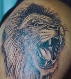 Wild Roaring Lion Tattoo Pictures