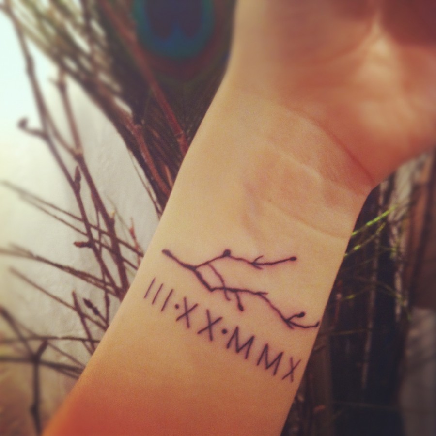 Roman Numeral Tattoo Design On Wrist