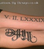My Dob Tattoo - Roman Numeral Tattoo Style