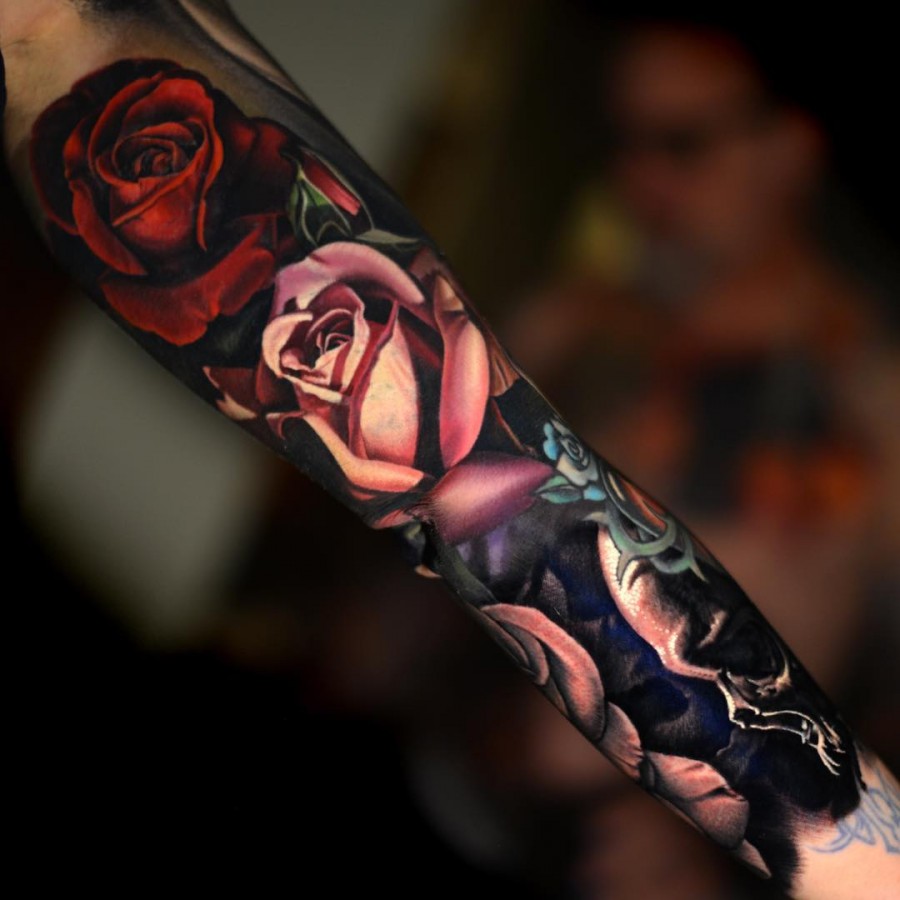 rose-sleeve-tattoo-by-nikko-hurtado