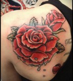 Beautiful Feminine Rose Back Shoulder Tattoo Designs for Women - Rose Tattoos