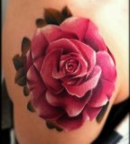Beautiful Like-like 3D Red Rose Flowers Over-shoulder Tattoos for Women
