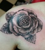 Exotic Black Rose Shoulder Tattoo Art for Women - Flower Tattoos