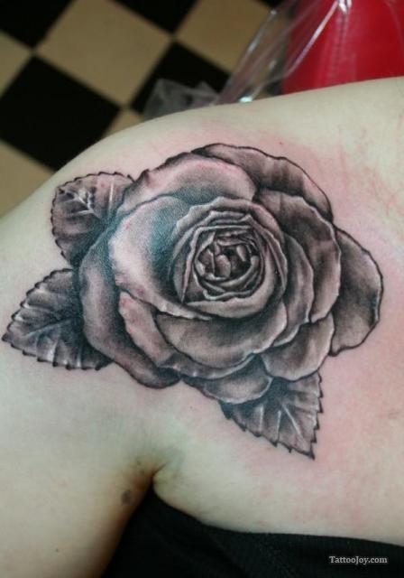 Exotic Black Rose Shoulder Tattoo Art for Women – Flower Tattoos