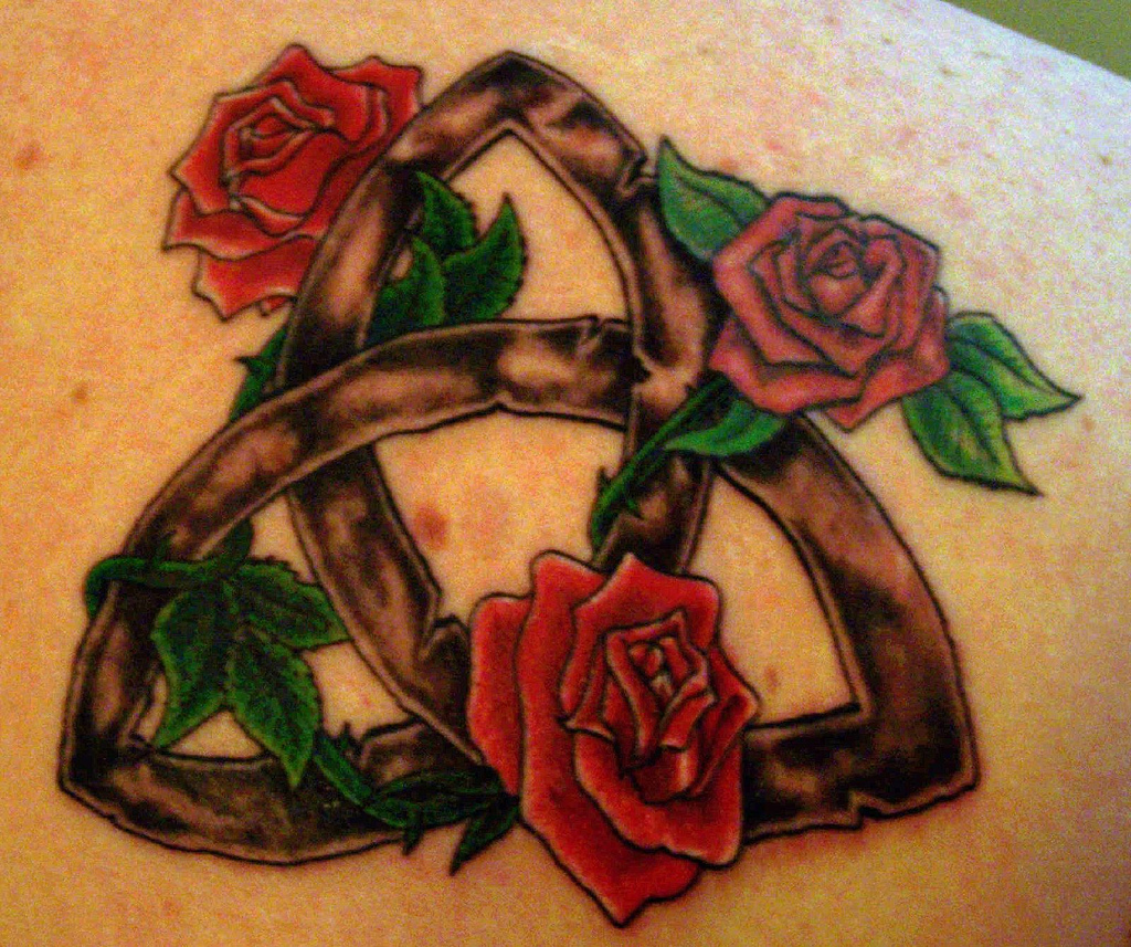 Lovely Infinity Lines and Red-Roses Tattoo Design for Women, Rose Tattoo On...