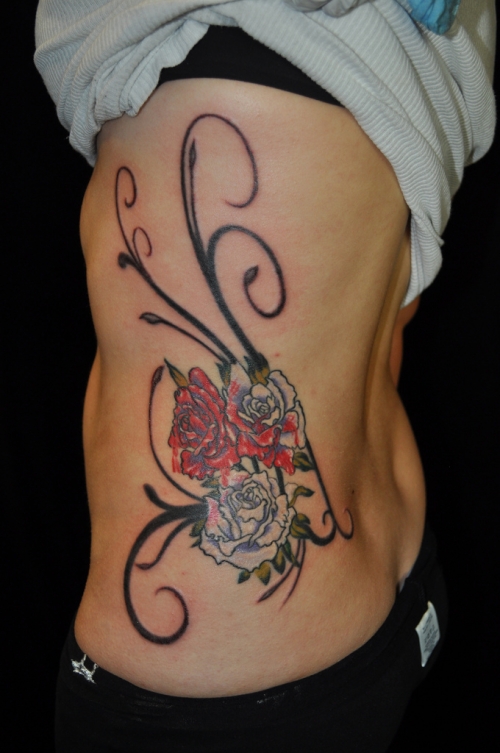 Rose Vine Tattoo Side Gothic Designs Roses Tattoo