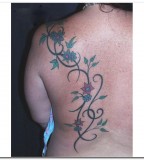 Vine Tattoo Designs Rose Flower Tattoo on The Back