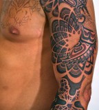Haida And Shipibo Inspired Sacredgeometry Tattoo Of Owl And