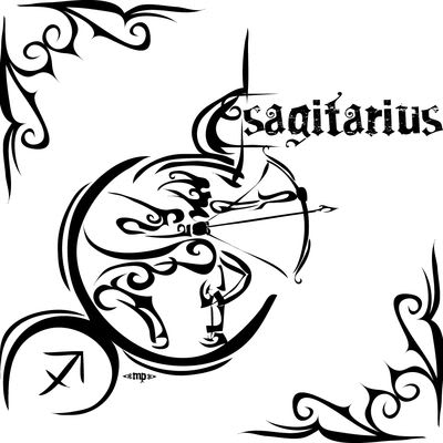 Astrological Sign Sagittarius Symbol Tattoo Sketch