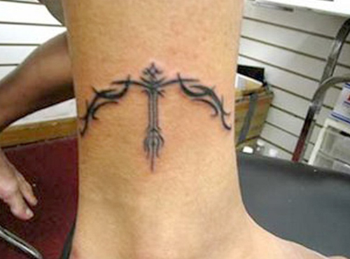 Best Tattoo Art Symbol Sagittarius Symbol on Angkle