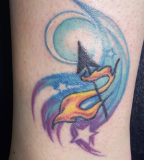 Colorful Sagittarius Zodiac Symbol Tattoo Design