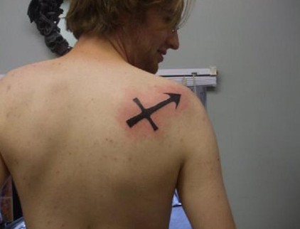 Sagittarius  Symbol Tattoo Ideas on Shoulder
