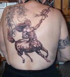 Great Sagittarius Zodiac Tattoos on Back