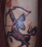 Sagittarius Zodiac Tattoo on Calf
