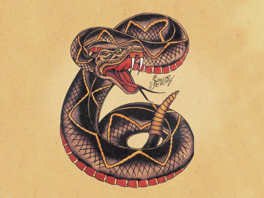 Sailor Jerry Snake Tattoo Design