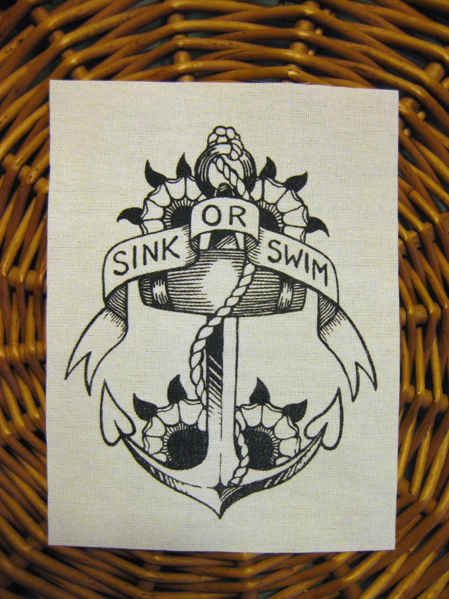 Sink Or Swim Sailor Jerry Style Anchor Tattoo Ideas